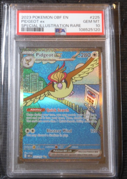 2023 POKEMON PIDGEOT OBSIDIAN FLAMES 225/197 SPECIAL ILLUSTRATION RARE PSA 10 - Image 1