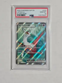 2024 POKEMON SSP EN-SURGING SPARKS ULTRA RARE #220 LATIAS EX PSA 10 - Image 1