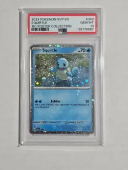 2023 POKEMON SVP EN-SV BLACK STAR PROMO 151 POSTER COLL #048 SQUIRTLE PSA 10 - Image 1