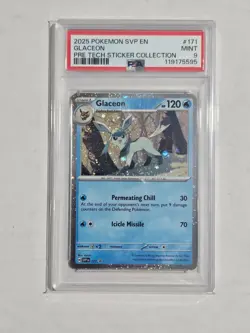 2025 POKEMON SVP EN-SV BLACK STAR PROMO #171 GLACEON PSA 9 - Image 1