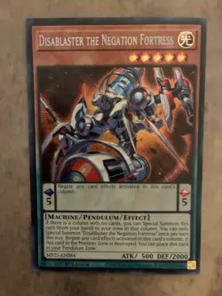 Yugioh! TCG -Disablaster the Negation Fortress -Prismatic Secret Rare MP25-EN084 - Image 1