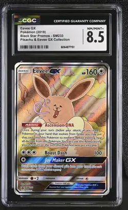 CGC 8.5 Eevee GX 2019 Black Star Promos SM233 Pokemon Card - Image 1