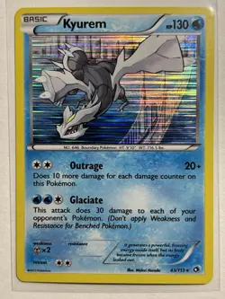 Kyurem 43/113 - Black & White Legendary Treasure Holo Rare Pokemon Card NM - Image 1