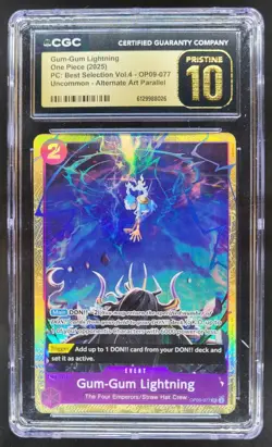 2025 ONE PIECE GUM-GUM LIGHTNING ALT ART OP09-077 CGC 10 PRISTINE T PT - Image 1