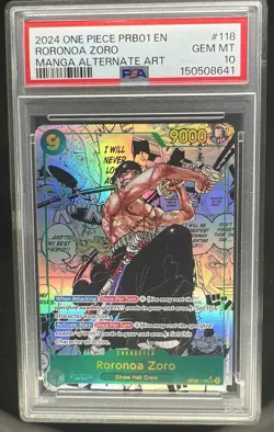 2024 One Piece The Best Roronoa Zoro Manga Alt Art #OP06-118 PSA 10 GEM MINT - Image 1