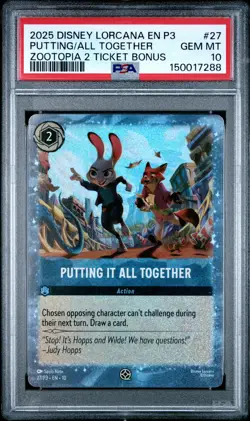 2025 DISNEY LORCANA EN P3-PROMO #27 PUTTING IT ALL TOGETHER PSA 10 - Image 1