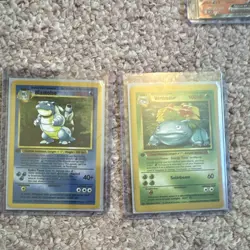 Pokemon TCG Base Set Unlimited Holo 2-Card Lot - Blastoise & Venusaur - Image 1