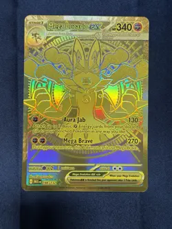 Mega Lucario EX 188/132 Hyper Rare Gold Mega Evolutions Pokemon Card - Image 1