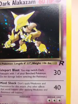 Dark Alakazam Holo Rare Team Rocket 1st Edition 1/82 Pokemon Card - 1999 SWIRL - Image 2