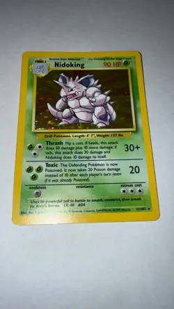 Nidoking 011/102 Base Set Unlimited Holo Ultra Rare 1999 MP Pokemon TCG Card - Image 1