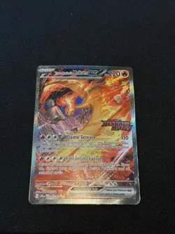 Team Rocket’s Moltres ex Full Art 229/182 Destined Rivals Pokemon Card NM A - Image 1