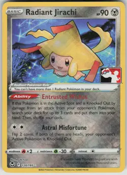 Pokemon Radiant Jirachi Holo Radiant Rare Prize Pack Series Cards 120/195 NM - Image 1