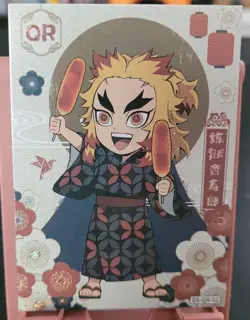 Kyojuro Rengoku Demon Slayer QR Chibi Rare Card CCG Anime Manga So The Dream - Image 1