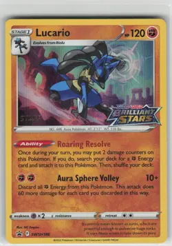 Pokemon STAFF Lucario Holo Promo SWSH: Sword & Shield Promo Cards SWSH186 LP/MP - Image 1