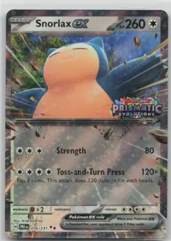 Pokemon Snorlax ex (Prismatic Evolution Stamped) Double Rare Miscellaneous Cards - Image 1