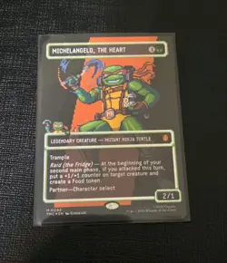 2026 MTG TMNT BORDERLESS PIXEL SURGE FOIL #0092 MICHELANGELO, THE HEART - Image 1
