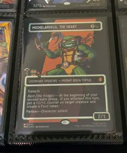 2026 MTG TMNT BORDERLESS PIXEL SURGE FOIL #0092 MICHELANGELO, THE HEART - Image 4