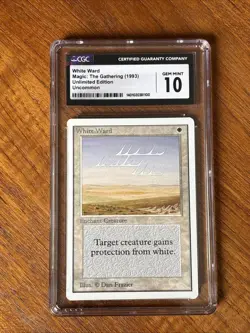 1993 Magic The Gathering MTG White Ward Unlimited Edition Uncommon CGC 10 Gem - Image 1