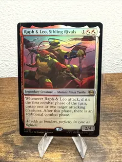 Magic The Gathering TMNT #166 Raph & Leo, Sibling Rivals Foil - Image 1