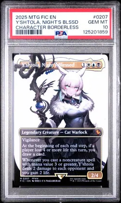 2025 MTG FINAL FANTASY COMMANDER #0207 Y'SHTOLA, NIGHT'S BLESSED PSA 10 - Image 1