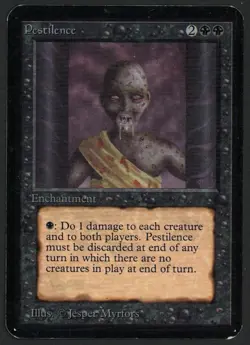 ***Alpha Pestilence (Indents)*** MTG Alpha Magic Kid Icarus - Image 1