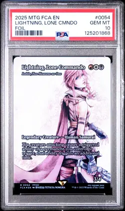 2025 MTG FINAL FANTASY THROUGH THE AGES FOIL LIGHTNING LONE COMMANDO PSA 10 - Image 1