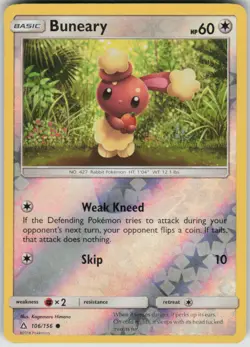 Pokemon Buneary Common SM - Ultra Prism 106/156 NM - Image 1