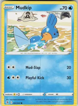 Pokemon Mudkip Common SWSH08: Fusion Strike 062/264 NM - Image 1