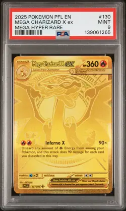 2025 POKEMON PFL EN-PHANTASMAL FLAMES MEGA HYPER RARE MEGA CHARIZARD X EX PSA 9 - Image 1