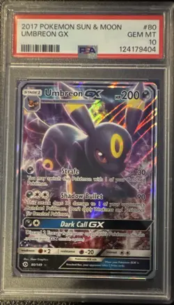 Pokemon Umbreon GX 80/149 SM Base Set Holo Ultra Rare PSA 10 - Image 1