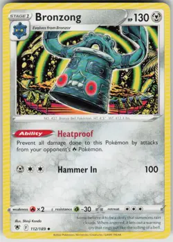 Pokemon Bronzong Uncommon SWSH10: Astral Radiance 112/189 NM - Image 1