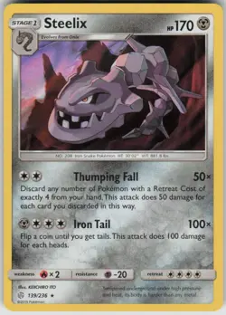 Pokemon Steelix Holo Rare SM - Cosmic Eclipse 139/236 NM - Image 1