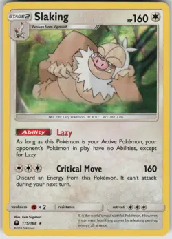 Pokemon Slaking Holo Rare SM - Celestial Storm 115/168 NM - Image 1