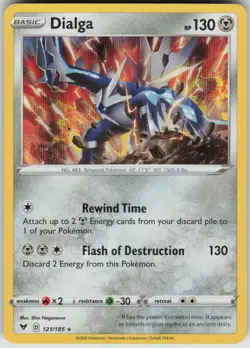 Pokemon Dialga Holo Rare SWSH04: Vivid Voltage 121/185 NM - Image 1