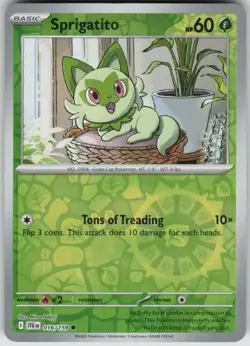Pokemon Sprigatito Common SV09: Journey Together 016/159 NM - Image 1