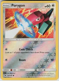 Pokemon Porygon Common SM - Burning Shadows 103/147 NM - Image 1