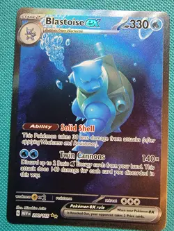 Pokemon Blastoise ex 200/165 SV 151 Full Art Holo Ultra Rare EN 330HP - Image 3