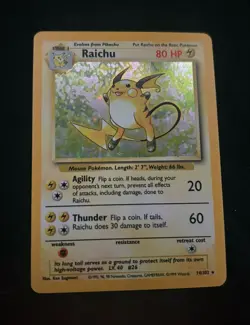 The Pokemon Company Raichu 14/102 Base Set Holo Rare Holo Eng 80HP 1999 - Image 1