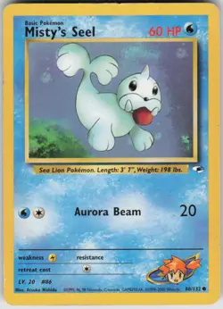 Pokemon Misty's Seel Common Gym Heroes 088/132 LP - Image 1
