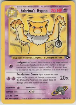 Pokemon Sabrina's Hypno Uncommon Gym Challenge 056/132 LP - Image 1