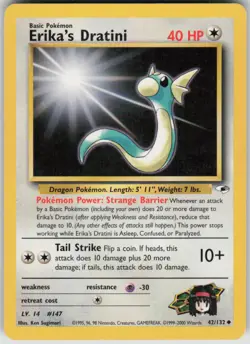 Pokemon Erika's Dratini Uncommon Gym Heroes 042/132 LP - Image 1