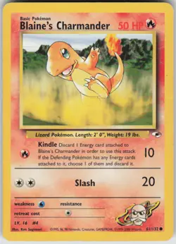 Pokemon Blaine's Charmander Common Gym Heroes 061/132 LP - Image 1