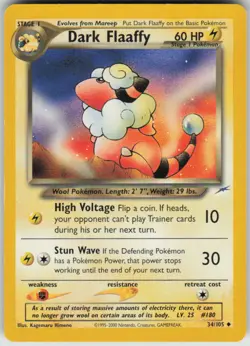 Pokemon Dark Flaaffy Uncommon Neo Destiny 034/105 LP - Image 1