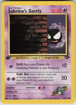 Pokemon Sabrina's Gastly (96) Common Gym Challenge 096/132 LP - Image 1