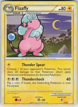 Pokemon Flaaffy (#17) Common HGSS Trainer Kit: Gyarados & Raichu 17/30 NM - Image 1