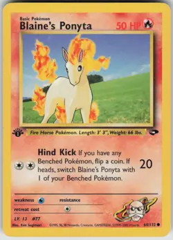 Pokemon Blaine's Ponyta Common Gym Challenge 064/132 LP - Image 1
