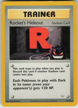 Pokemon Rocket's Hideout Uncommon Neo Revelation 63/64 LP - Image 1