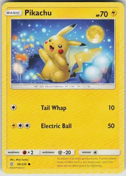Pokemon Pikachu (56) Common SM - Unified Minds 56/236 LP - Image 1
