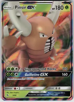 Pokemon Pinsir GX Ultra Rare Hidden Fates 6/68 NM - Image 1