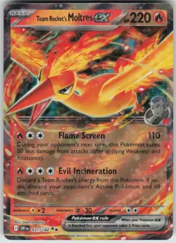 Pokemon Team Rocket's Moltres ex Double Rare SV10: Destined Rivals 031/182 NM - Image 1